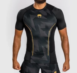 VENUM RAZOR RASHGUARD SHORT SLEEVES - BLACK/GOLD