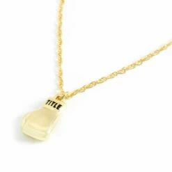 TITLE Boxing Single Gold Glove Necklace
